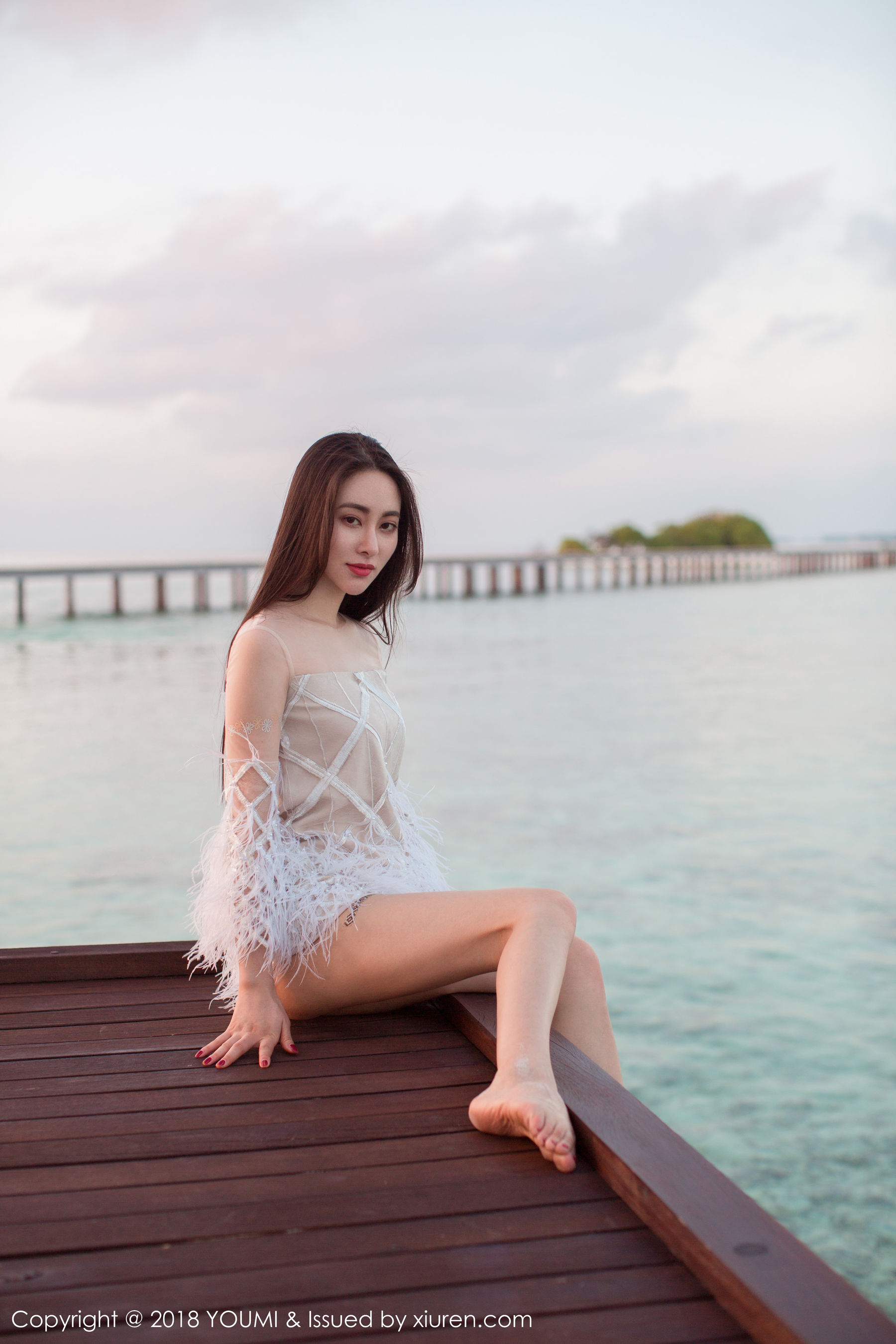 Mu Feifei Maldives Travel seaside theme photo You Mihui Youmi Vol.135