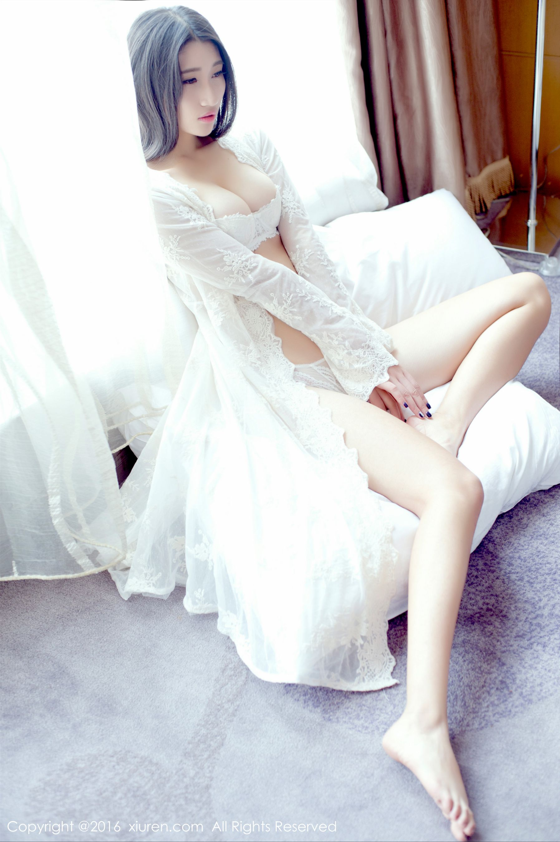 Su Yunjin's Semi -Transparent Stockings Wet Body, Lace Pales, Hotel vacuum bathrobes Xiuren xiuren No.632