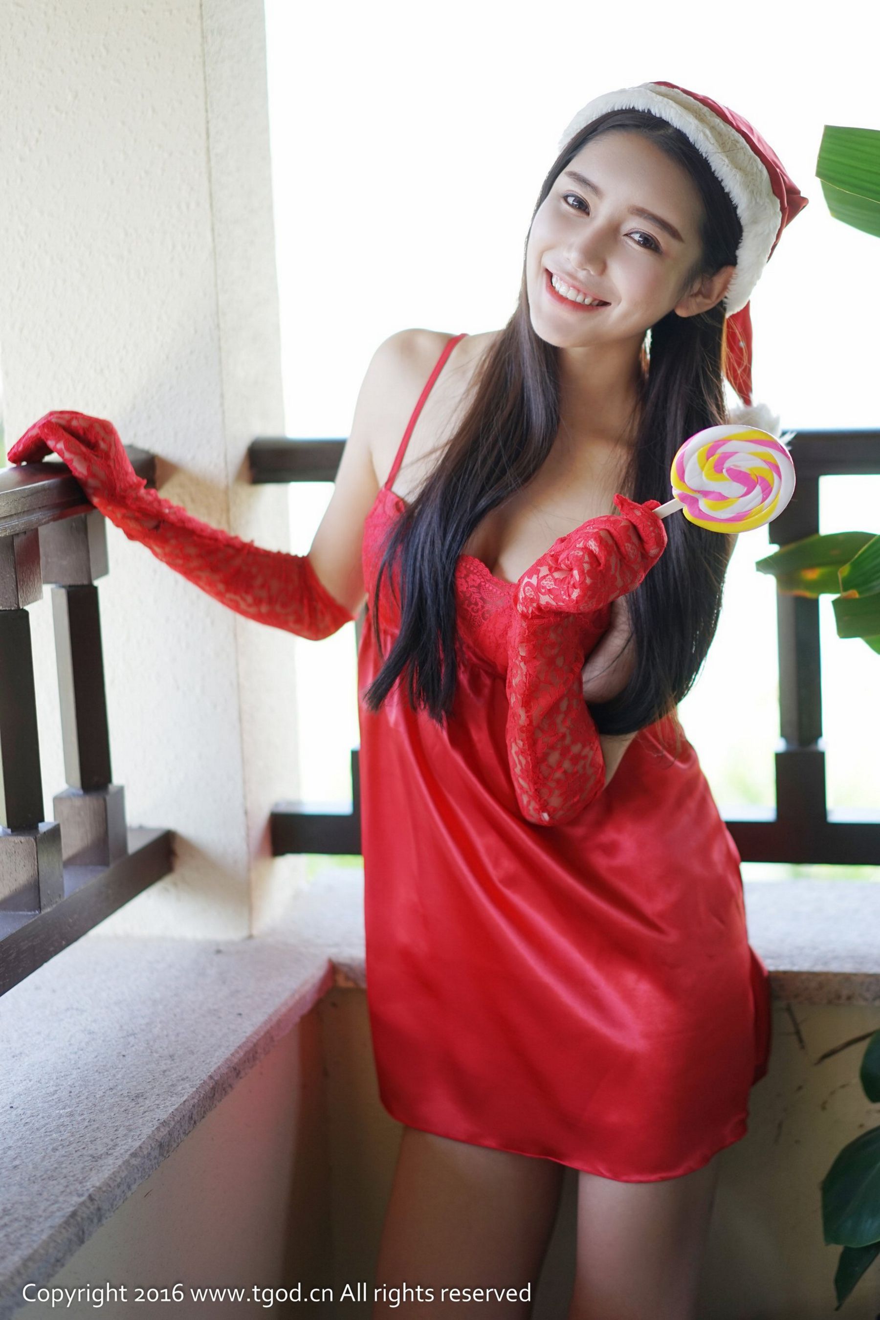 Xu Yanxin Mandy Angel -like smile Maid Christmas costume Push Goddess TGOD