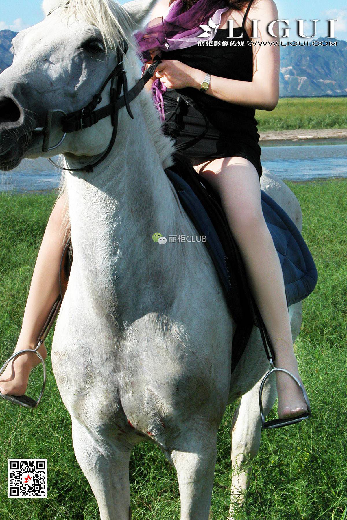 Leg Model Silk Gao White Horse Girl Mith Ligui Beautiful leg silk foot